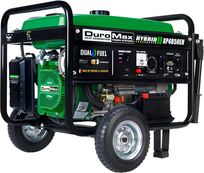 DuroMax XP4850EH Generator-4850 Watt Gas or Propane Powered-Electric Start-Camping & RV Ready, Dual Fuel Portable Generator, Green Generator Haven