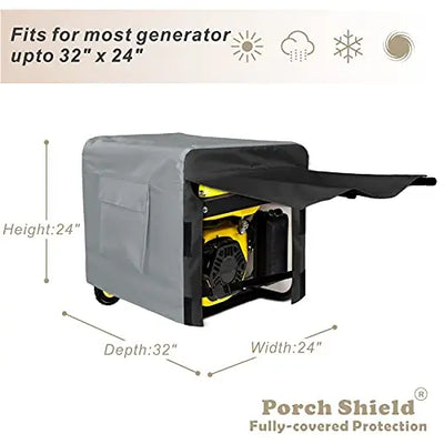 Porch Shield Generator Covers Running - Heavy Duty Waterproof Generator Rain Tent Shelter for 3500w-12000w Black Generator Haven
