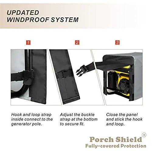 Porch Shield Generator Covers Running - Heavy Duty Waterproof Generator Rain Tent Shelter for 3500w-12000w Black Generator Haven