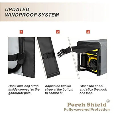 Porch Shield Generator Covers Running - Heavy Duty Waterproof Generator Rain Tent Shelter for 3500w-12000w Black Generator Haven