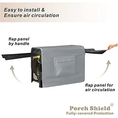 Porch Shield Generator Covers Running - Heavy Duty Waterproof Generator Rain Tent Shelter for 3500w-12000w Black Generator Haven