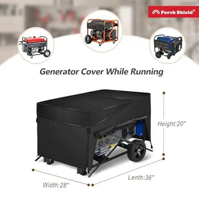 Porch Shield Generator Covers Running - Heavy Duty Waterproof Generator Rain Tent Shelter for 3500w-12000w Black Generator Haven
