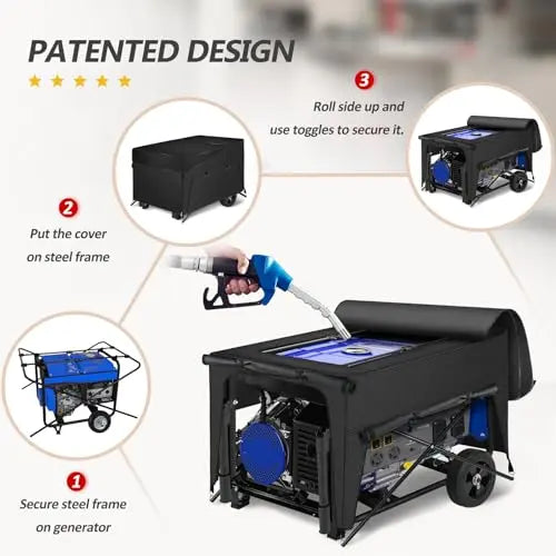 Porch Shield Generator Covers Running - Heavy Duty Waterproof Generator Rain Tent Shelter for 3500w-12000w Black Generator Haven