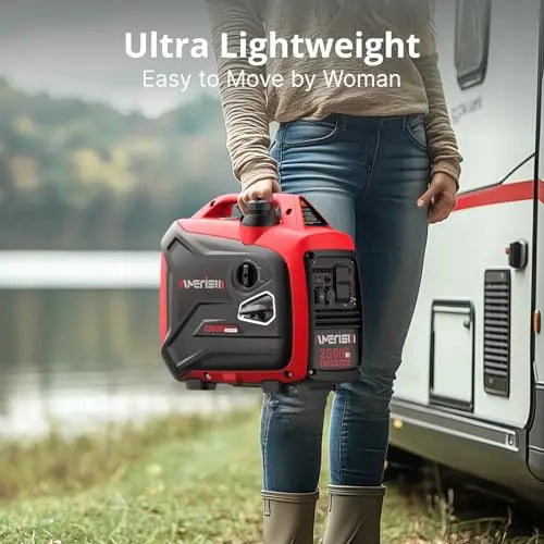2500-Watt Gas Powered Portable Inverter Generator, CO Sensor, Super Quiet for Home Backup, Emergency, Camping, EPA Compliant 2025 Version