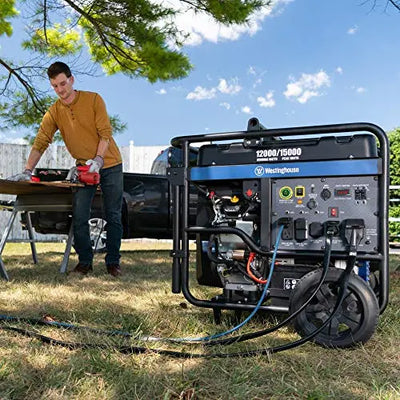 Westinghouse 15000 Peak Watt Home Backup Portable Generator, Remote Electric Start with Auto Choke, Transfer Switch Ready 30A & 50 Outlets, Gas Powered - Generator Haven