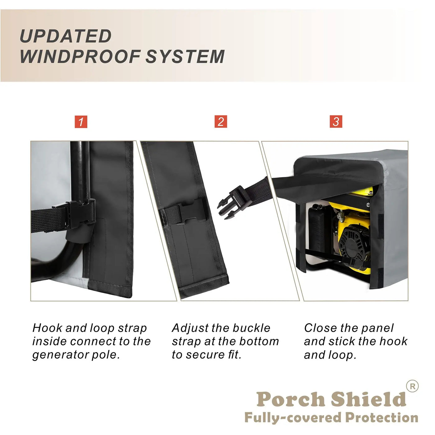 Porch Shield Generator Covers Running - Heavy Duty Waterproof Generator Rain Tent Shelter for 3500w-12000w Black Generator Haven