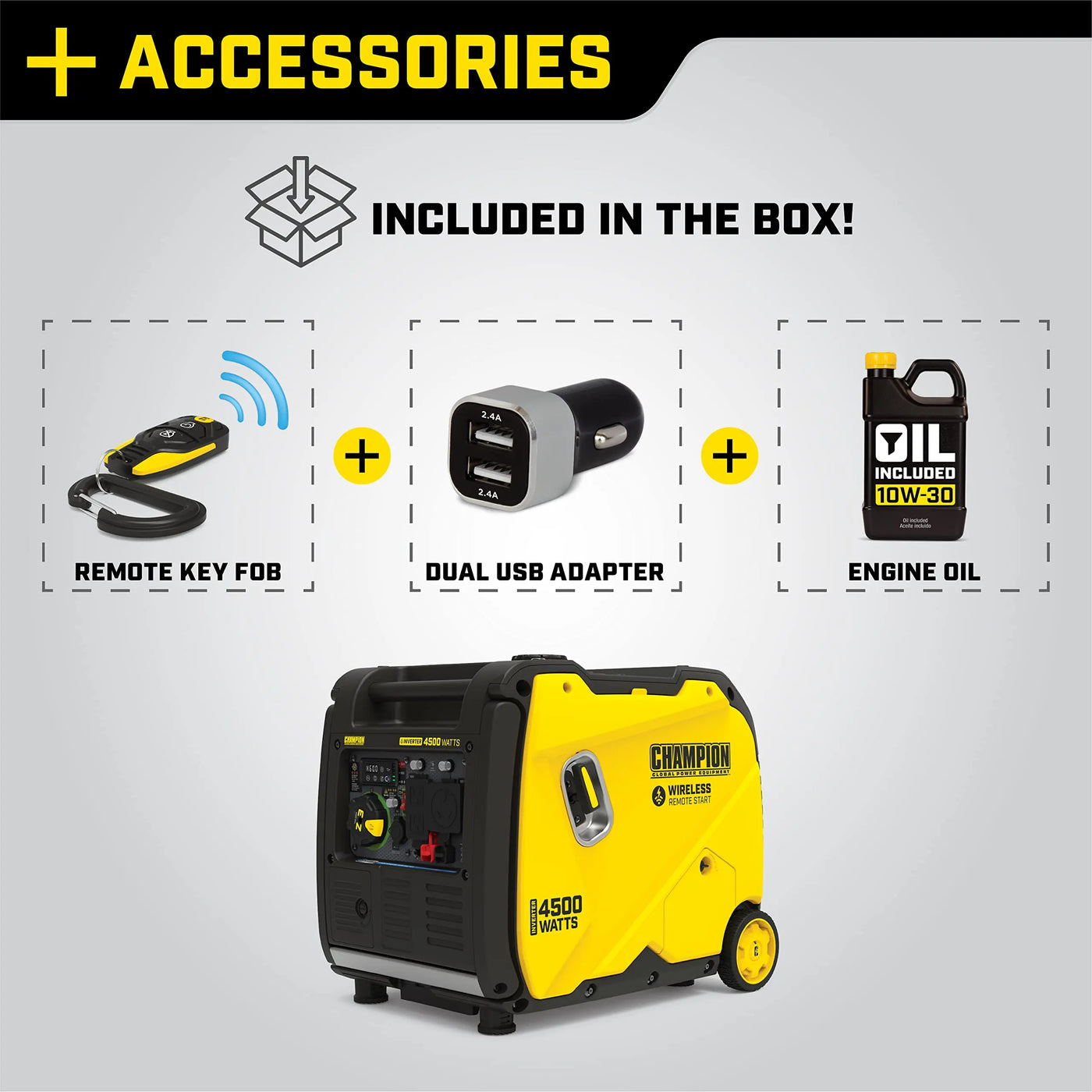 Champion Power Equipment 4500-Watt RV Ready Portable Inverter Generator with Quiet Technology and CO Shield