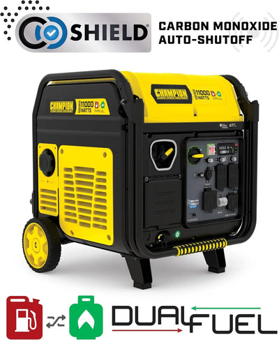 Champion Power Equipment 11,000-Watt Electric Start Dual Fuel Home Backup Portable Inverter Generator with Quiet Technology and CO Shield